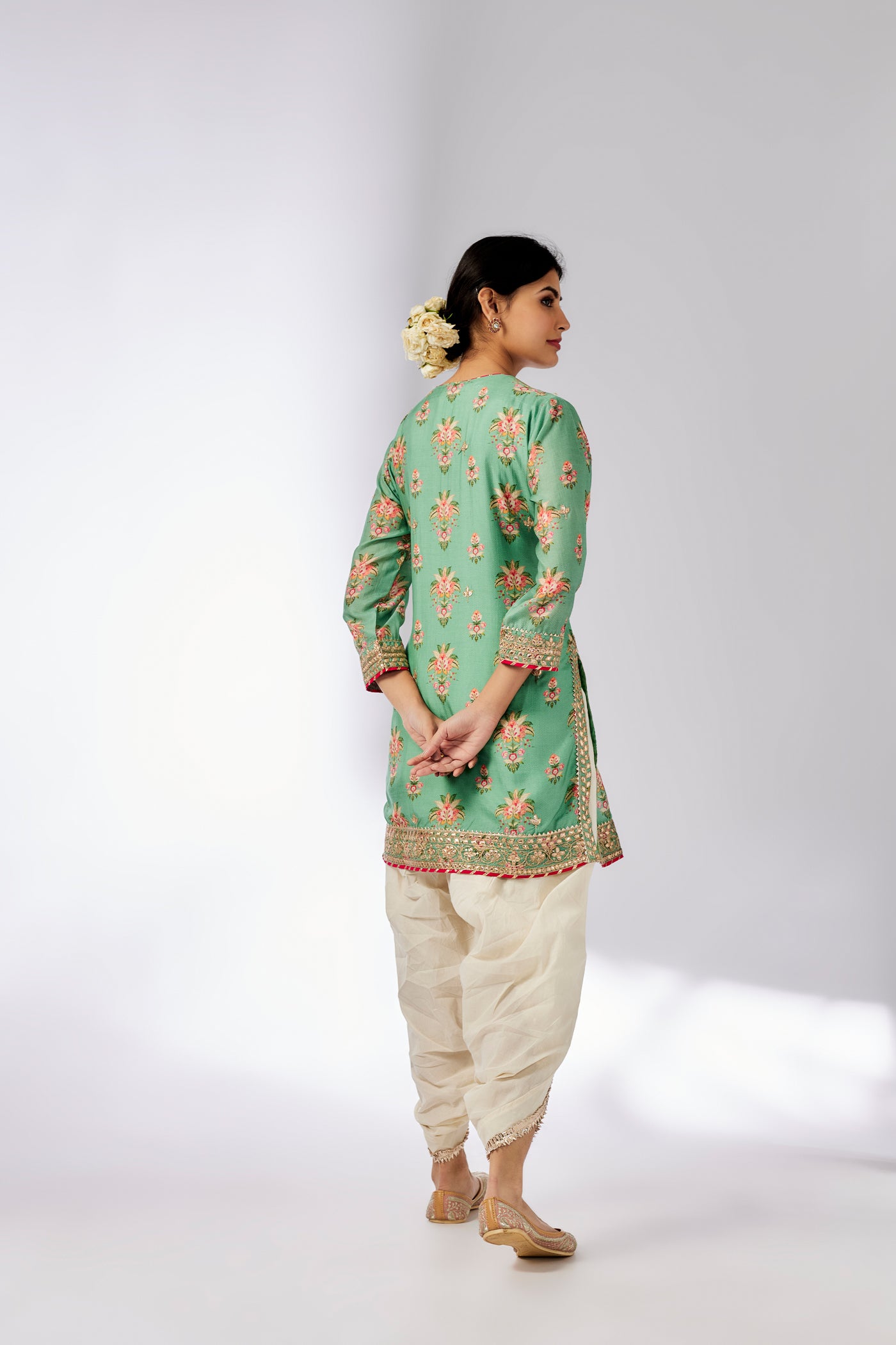 Gopi Vaid Moulika Dhoti Set Mint indian designer wear online shopping melange singapore