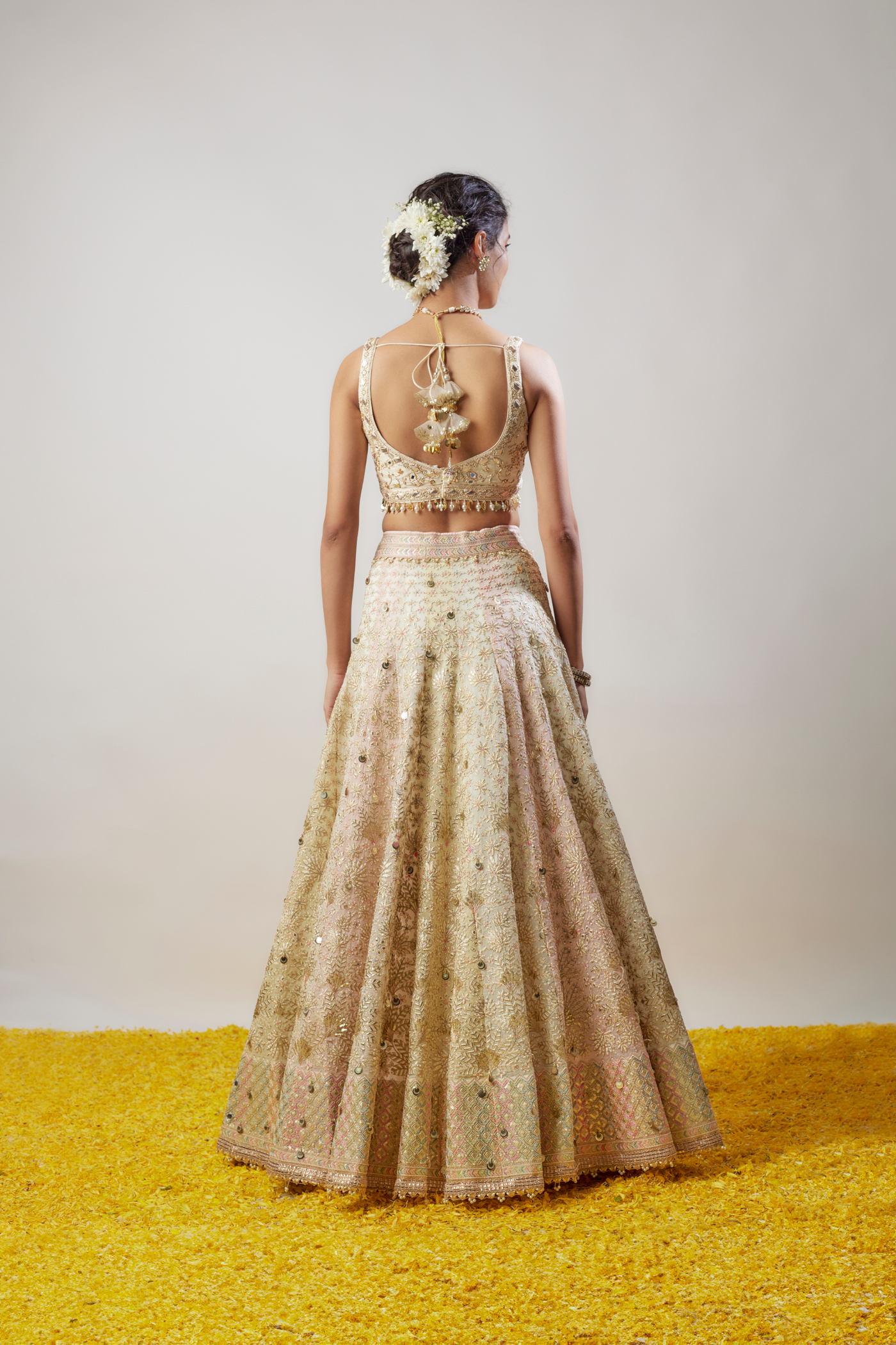 Gopi Vaid Roma Lehenga Set Ivory Melange Singapore Online Shopping Womenswear