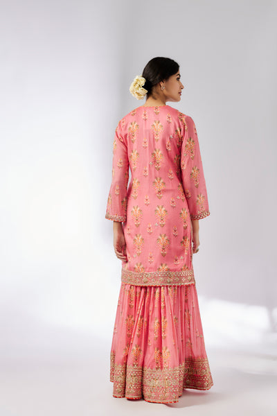 Gopi Vaid Sadhna Sharara Set Pink indian designer wear online shopping melange singapore