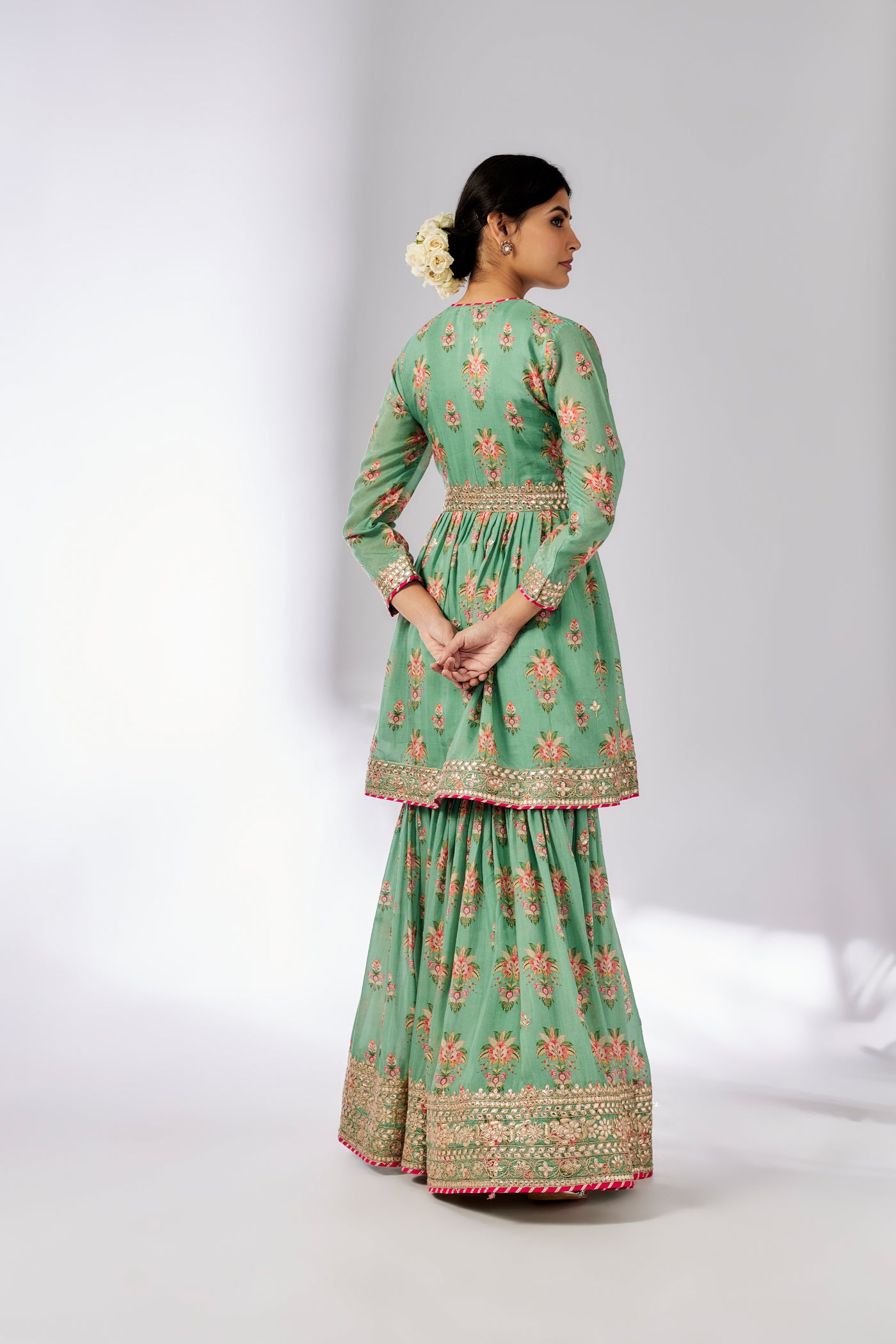 Gopi Vaid Samiksha Peplum Sharara Set indian designer wear online shopping melange singapore