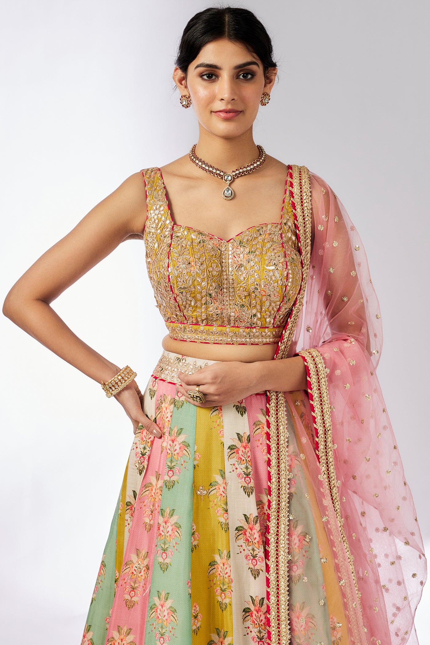 Gopi Vaid Sayali Lehenga Set indian designer wear online shopping melange singapore