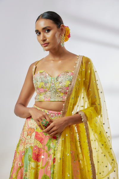 Sumaira Lehanga Set Melange Singapore Online Shopping Indian Designer Wear Gopi Vaid Yellow