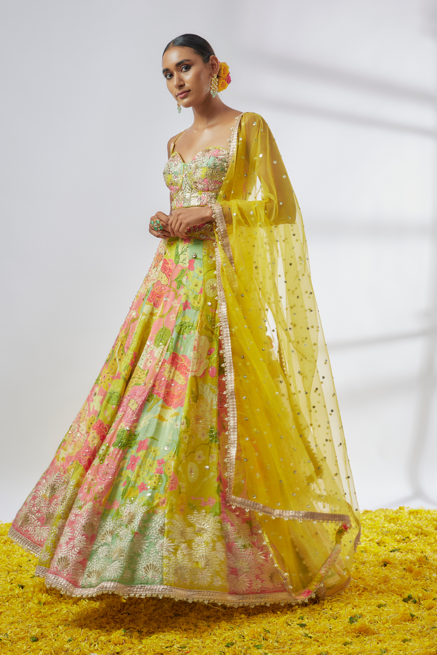 Sumaira Lehanga Set Melange Singapore Online Shopping Indian Designer Wear Gopi Vaid Yellow