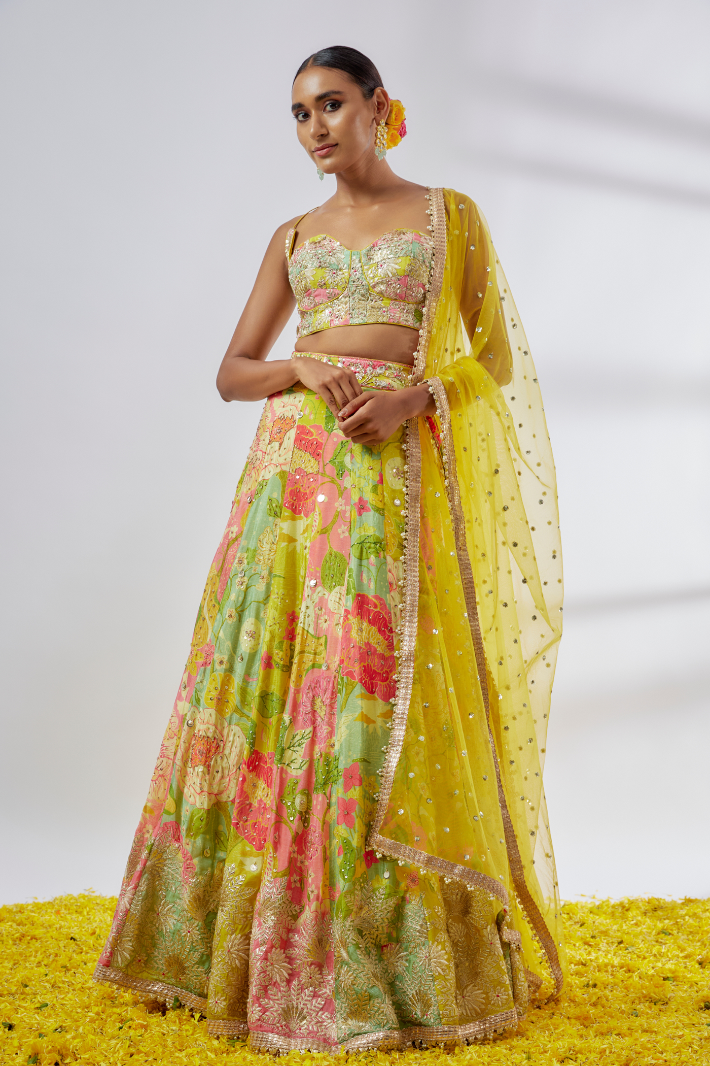 Sumaira Lehanga Set Melange Singapore Online Shopping Indian Designer Wear Gopi Vaid Yellow