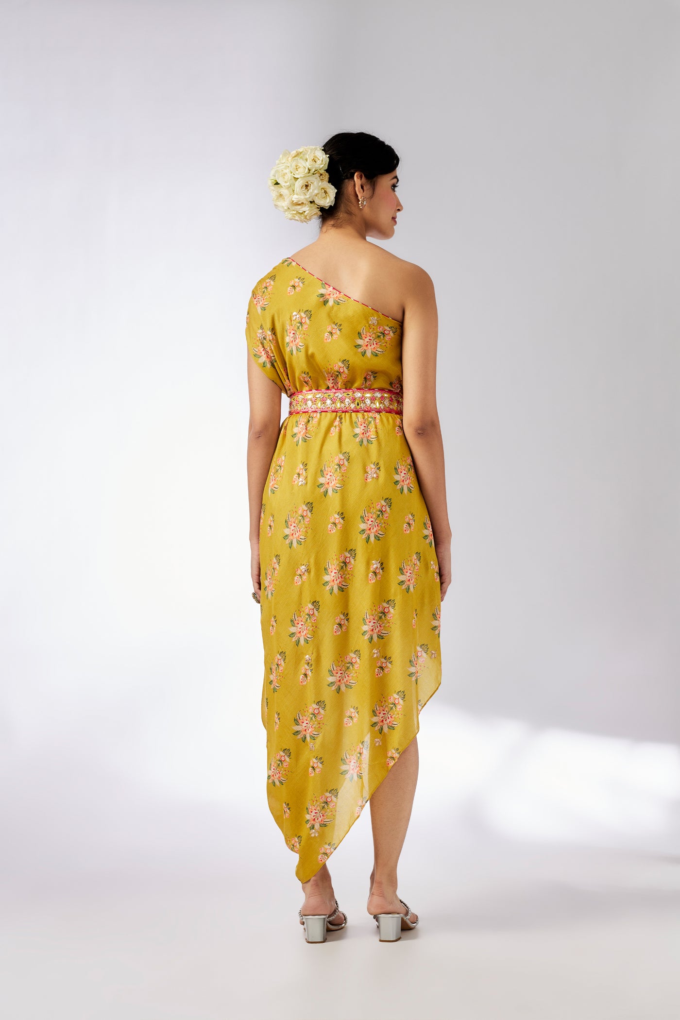 Gopi Vaid Zoya Dress Mustard indian designer wear online shopping melange singapore