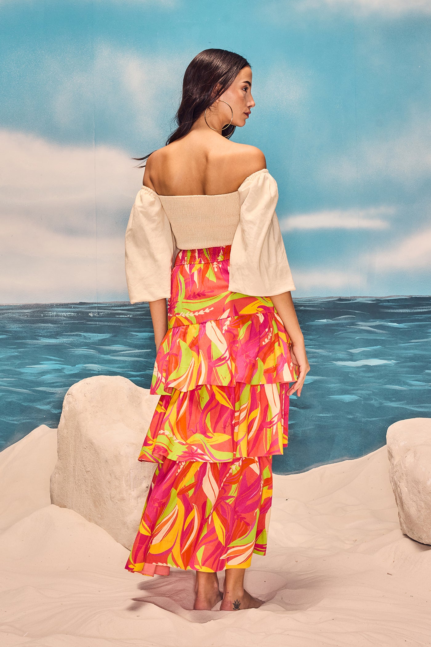 Guapa Malibu Ruffled Skirt indian designer wear online shopping melange singapore