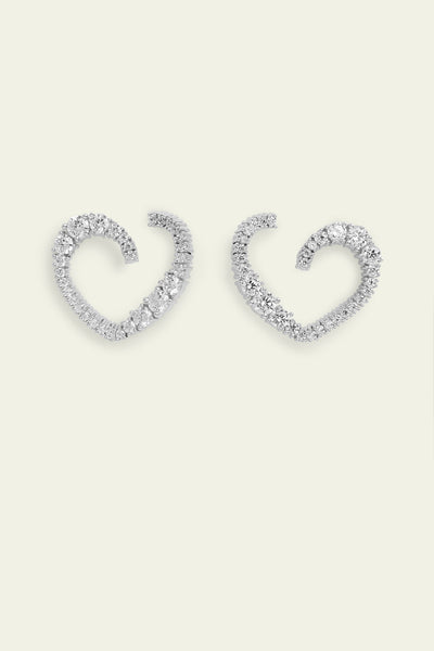 Isharaya Big Heart Studs indian designer wear online shopping melange singapore