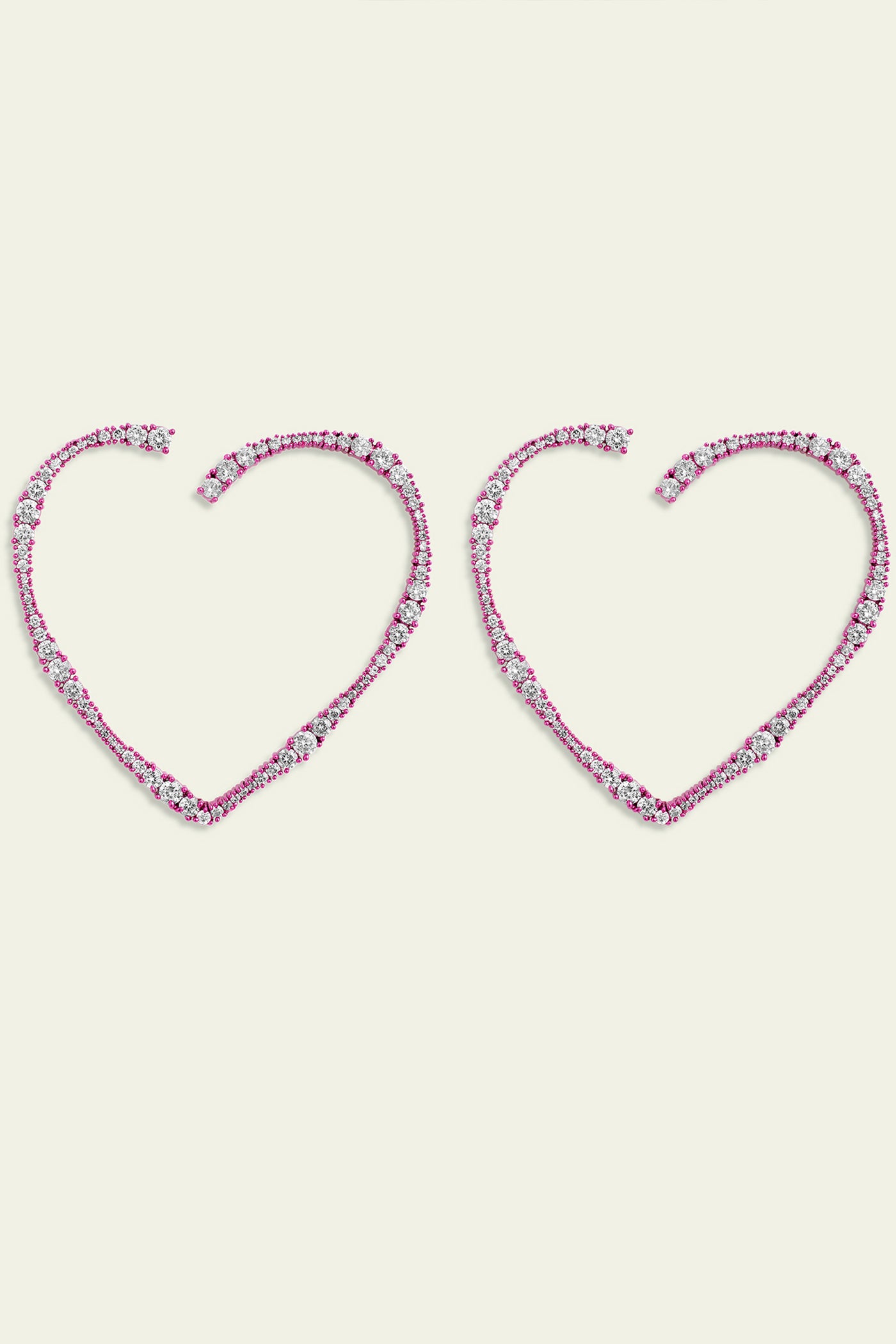 Isharaya Big Pink Heart Hoops indian designer wear online shopping melange singapore