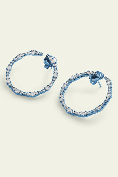 Isharaya Blue Circle Studs indian designer wear online shopping melange singapore