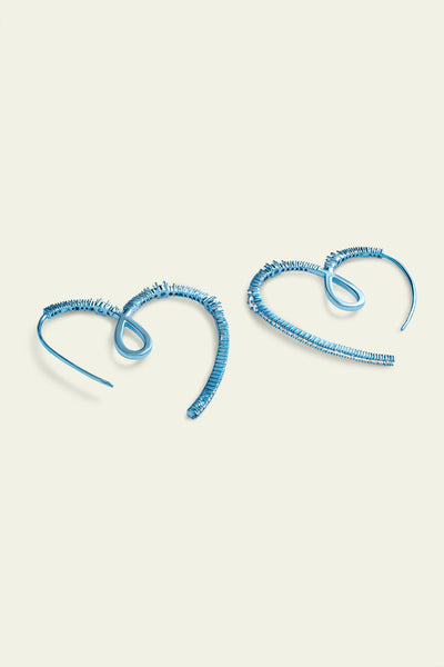 Isharaya Blue Heart Hoops indian designer wear online shopping melange singapore