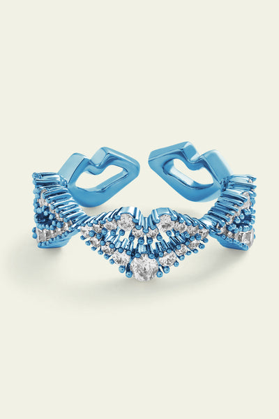 Isharaya Blue Lips Ring indian designer wear online shopping melange singapore