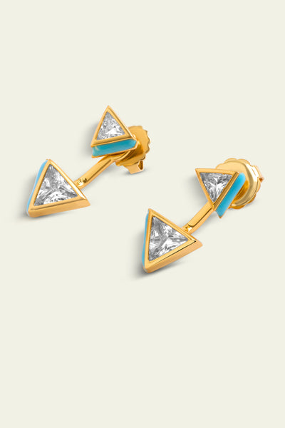 Isharaya Blue Triangle Jacket Studs indian designer wear online shopping melange singapore