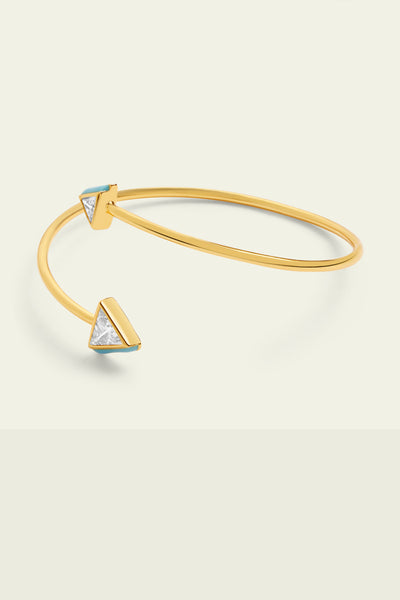 Isharaya Blue Triangles Cuff indian designer wear online shopping melange singapore