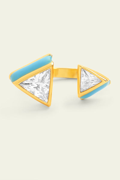 Isharaya Blue Triangles Ring indian designer wear online shopping melange singapore