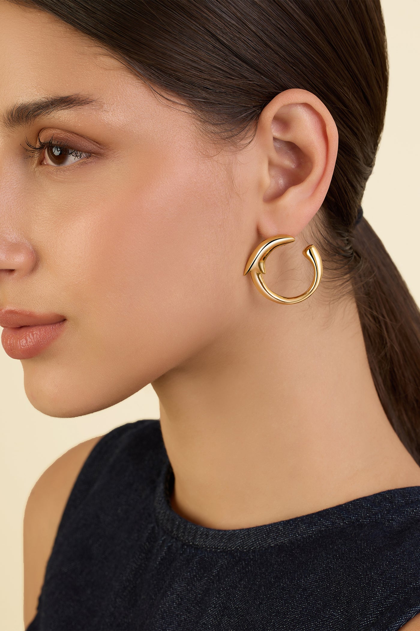 Isharaya Gold Dolphin Hoops indian designer wear online shopping melange singapore