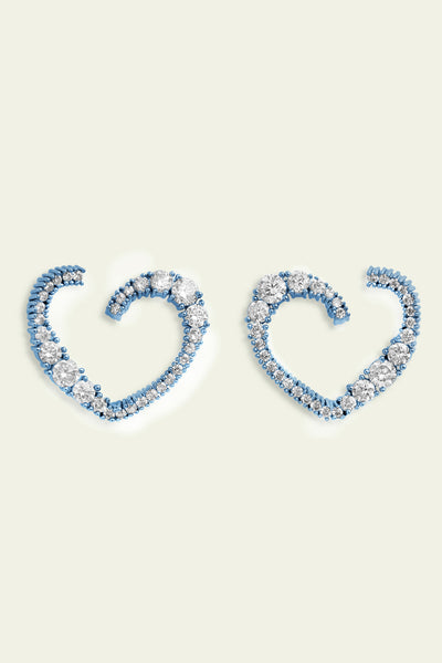 Isharaya Mini Blue Heart Studs  indian designer wear online shopping melange singapore