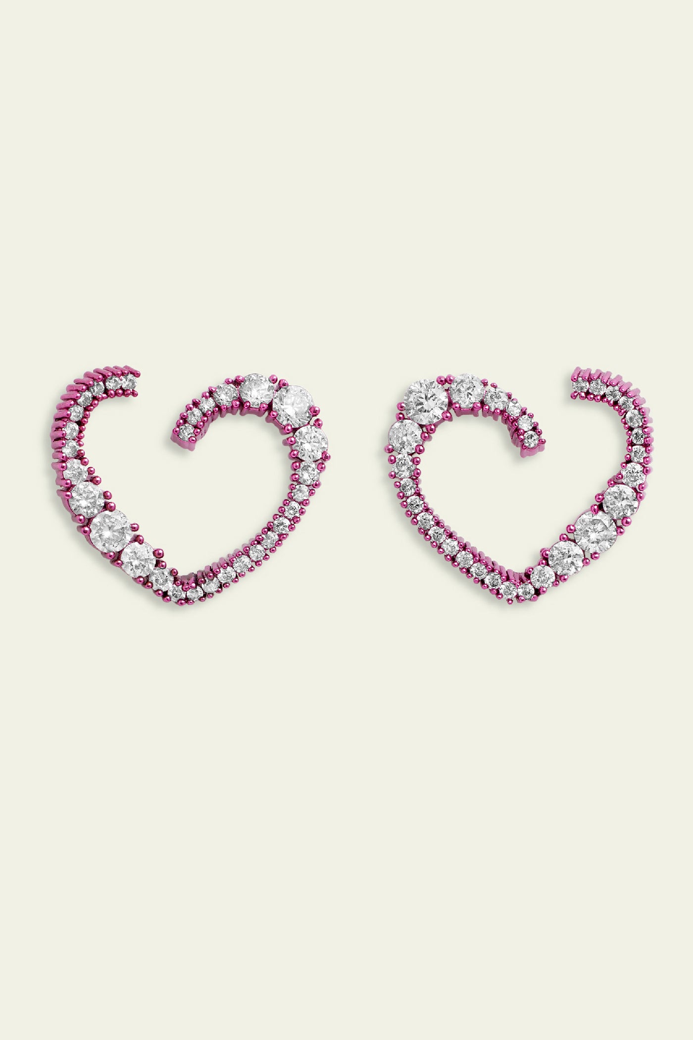 Isharaya Mini Pink Heart Studs Earrings indian designer wear online shopping melange singapore