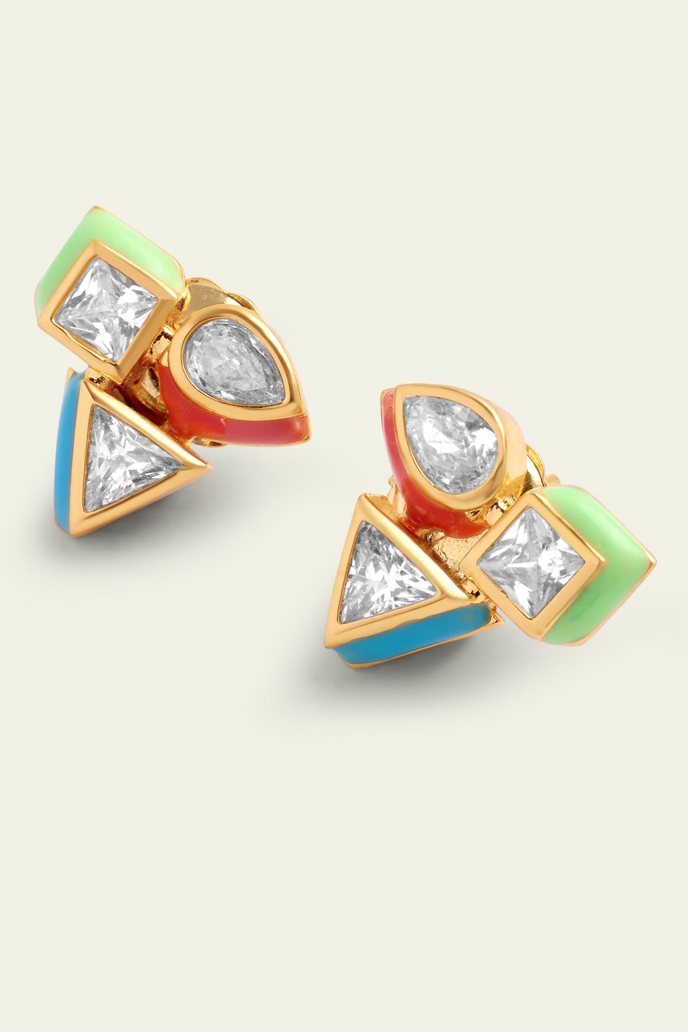 Isharaya Multicolour Geometric Studs indian designer wear online shopping melange singapore