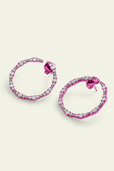 Isharaya Pink Circle Studs indian designer wear online shopping melange singapore