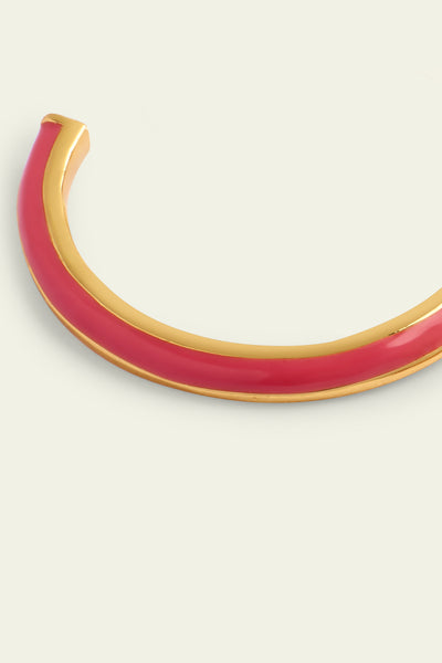 Isharaya Pink Enamel Hoops indian designer wear online shopping melange singapore