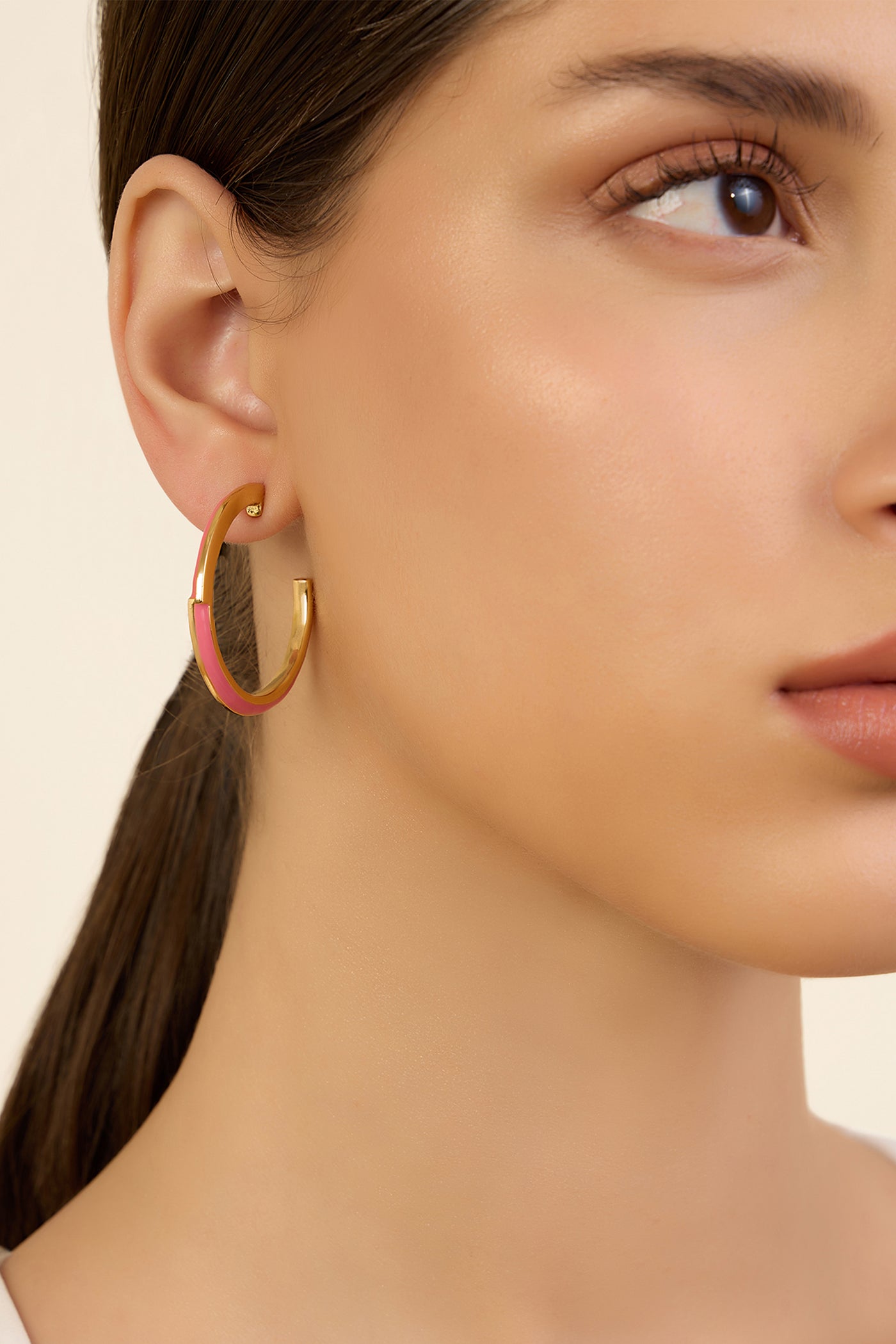 Isharaya Pink Enamel Hoops indian designer wear online shopping melange singapore