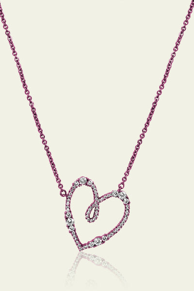 Isharaya Pink Heart Pendant indian designer wear online shopping melange singapore