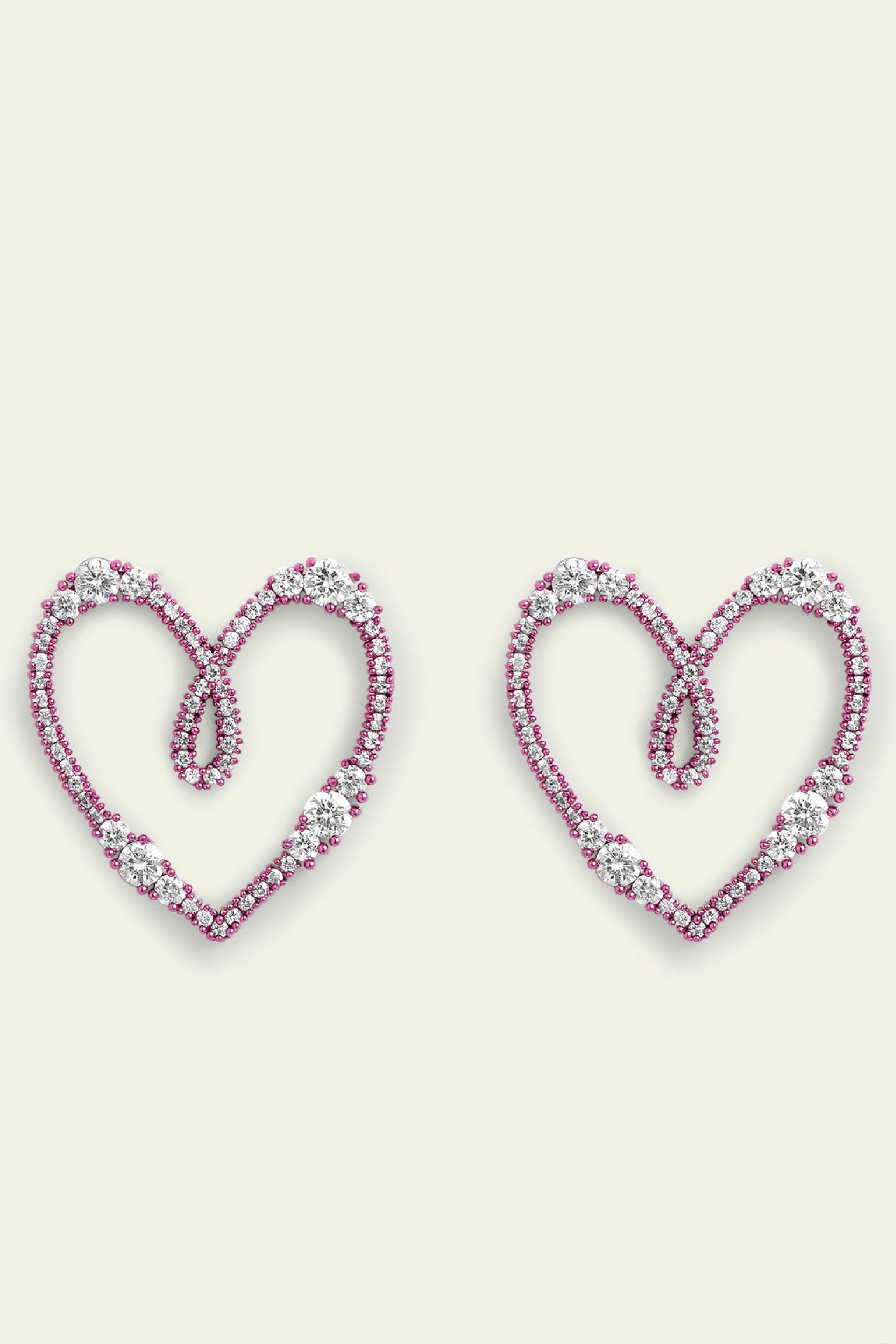 Isharaya Pink Heart Studs indian designer wear online shopping melange singapore