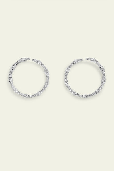 Isharaya Silver Circle Hoops indian designer wear online shopping melange singapore