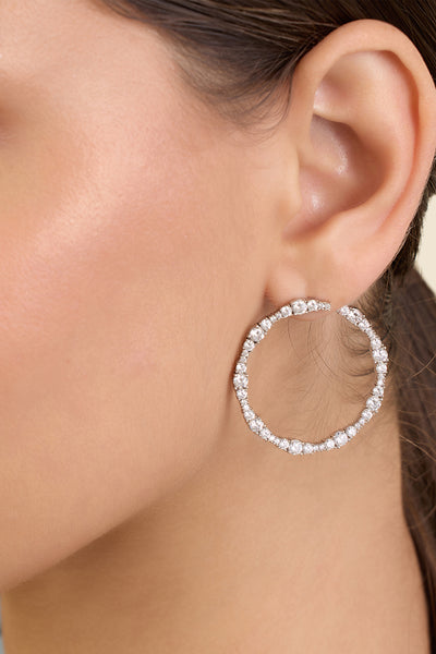 Isharaya Silver Circle Hoops indian designer wear online shopping melange singapore