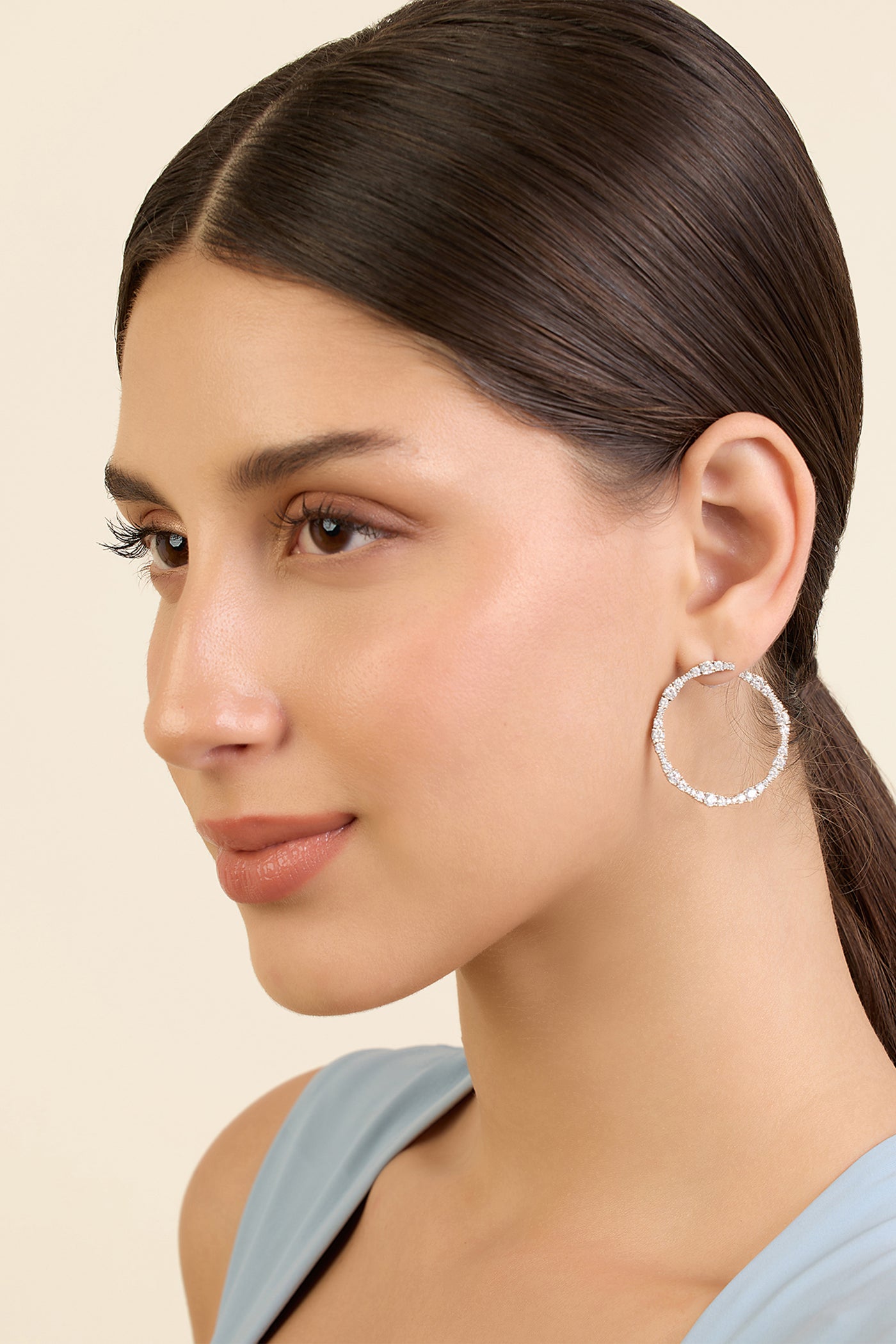 Isharaya Silver Circle Hoops indian designer wear online shopping melange singapore