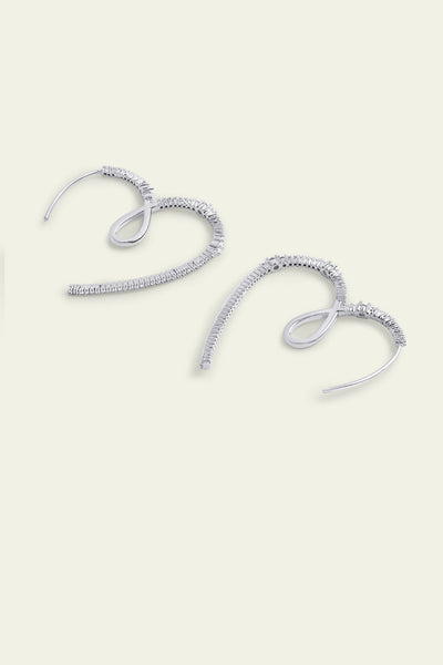 Isharaya Silver Heart Hoops indian designer wear online shopping melange singapore