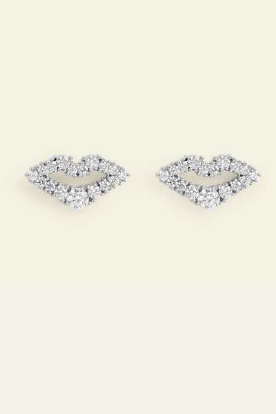 Isharaya Silver Lips Studs indian designer wear online shopping melange singapore