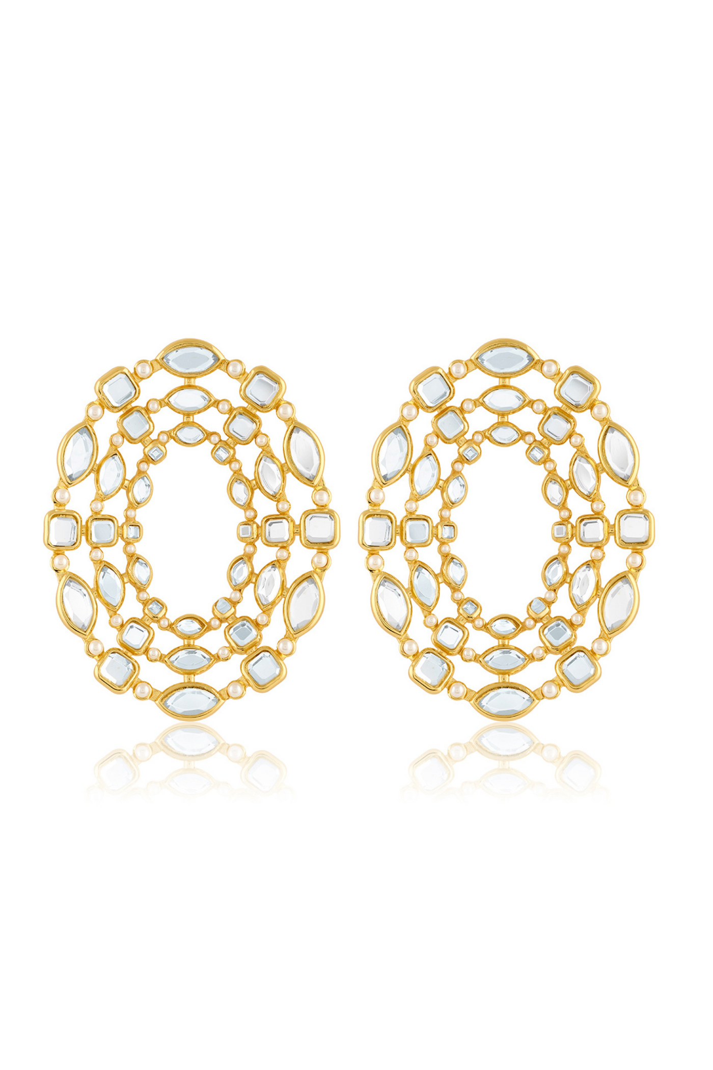 Alizeh Statement Studs In 18Kt Gold Plated