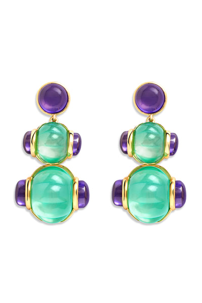 Isharya Aqua Amethyst Earrings In 18kt Gold Plated indian designer wear online shopping melange singapore