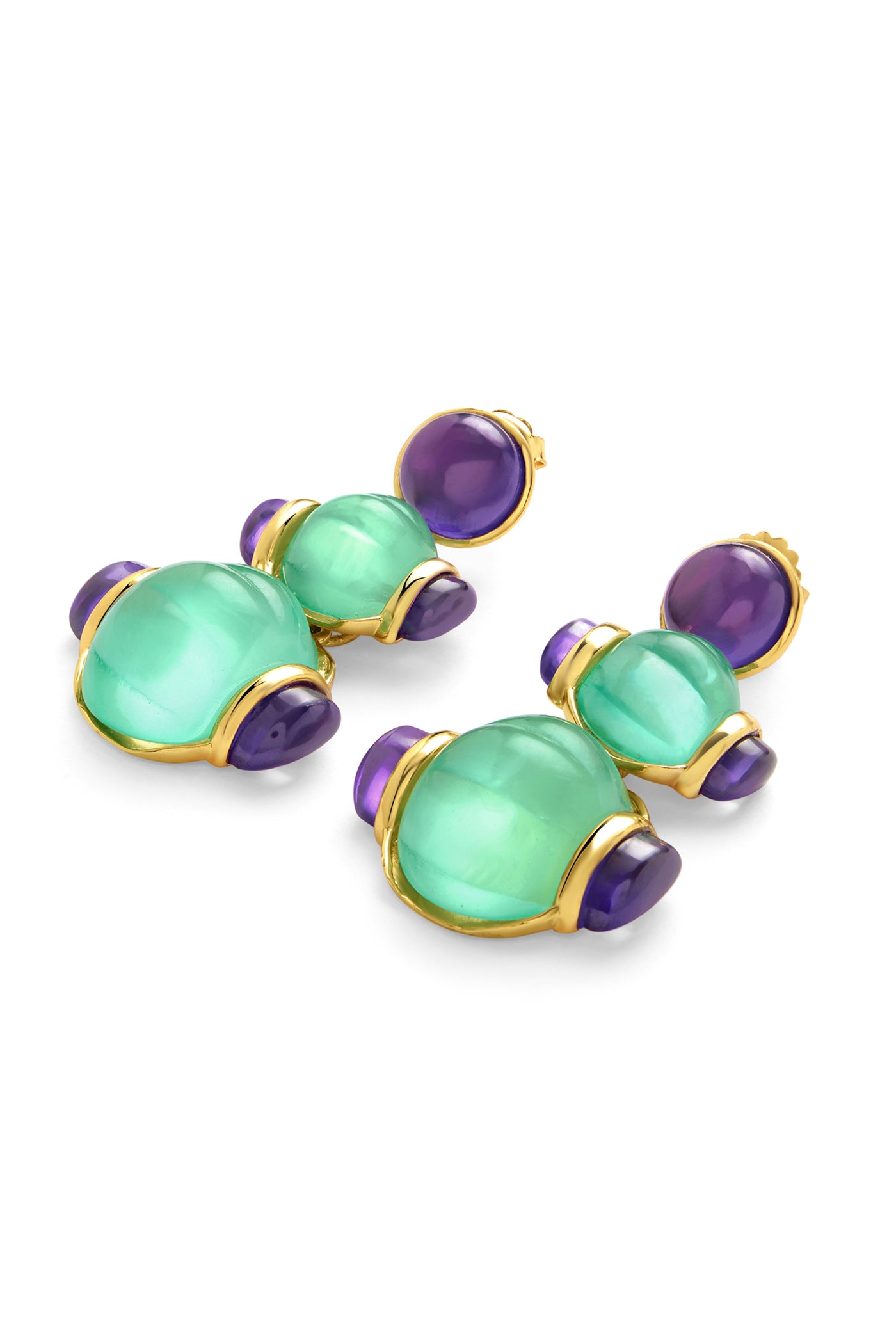 Isharya Aqua Amethyst Earrings In 18kt Gold Plated indian designer wear online shopping melange singapore