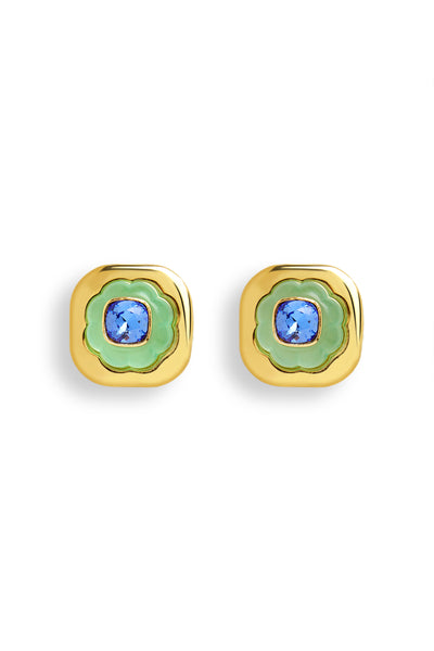 Isharya Aqua Cool Statement Studs In 18kt Gold Plated indian designer wear online shopping melange singapore