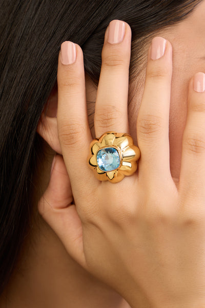 Isharya Aqua Mood Statement Ring In 18kt Gold Plated indian designer wear online shopping melange singapore