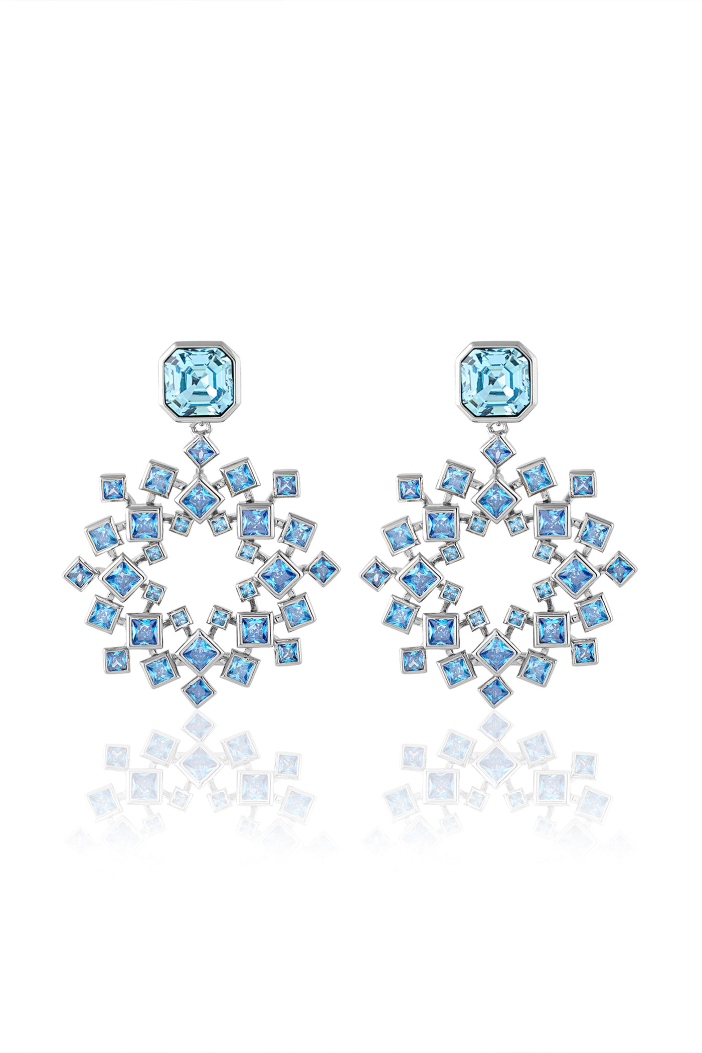 Isharya Aquamarine Cosmic Flair Earrings In 18Kt Gold Plated indian designer wear online shopping melange singapore
