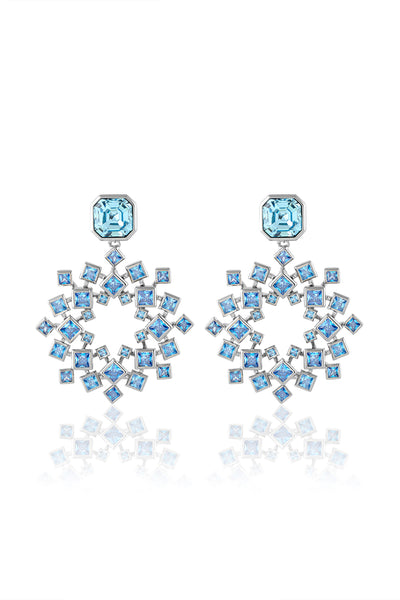 Isharya Aquamarine Cosmic Flair Earrings In 18Kt Gold Plated indian designer wear online shopping melange singapore
