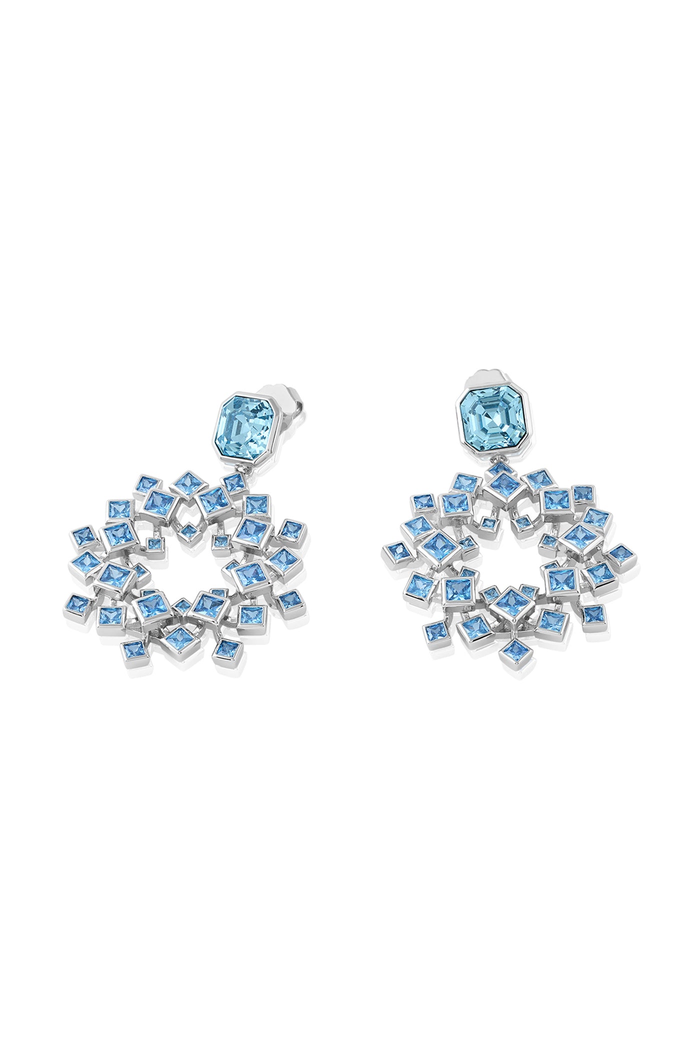 Isharya Aquamarine Cosmic Flair Earrings In 18Kt Gold Plated indian designer wear online shopping melange singapore
