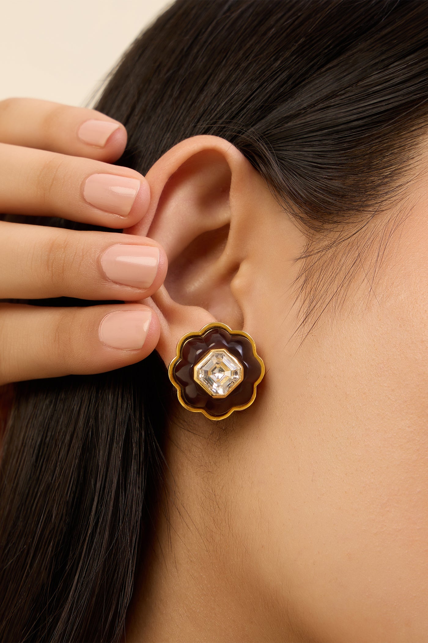 Isharya Back To Black Earrings In 18kt Gold Plated indian designer wear online shopping melange singapore