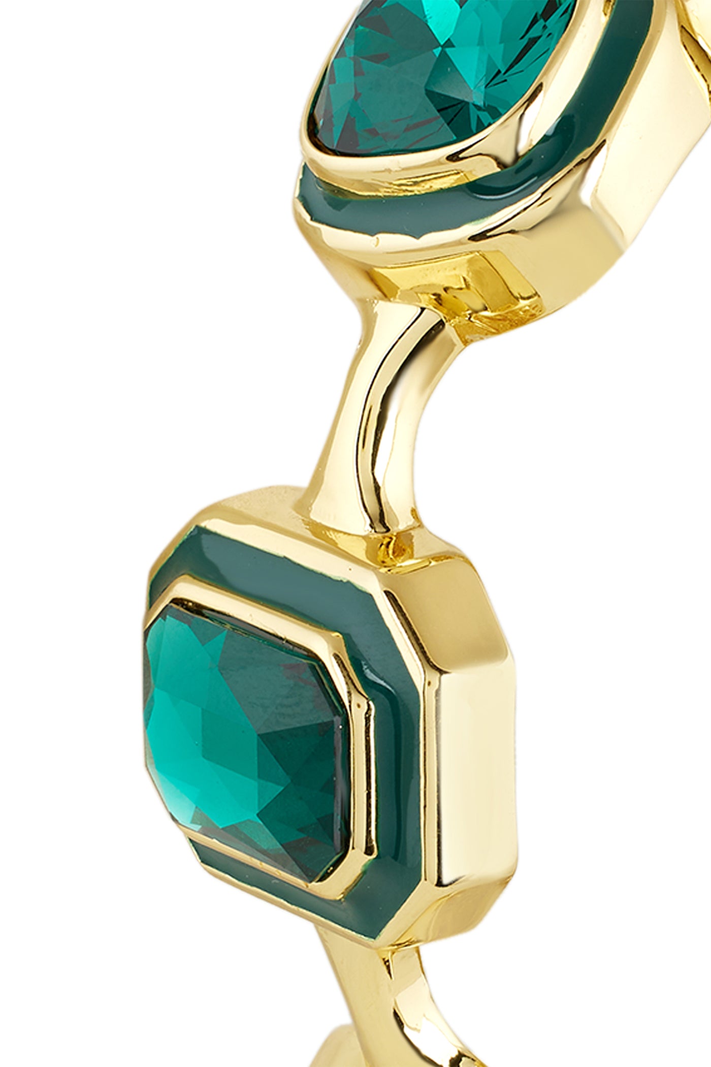 Isharya Banger Green Crystal Cuff In 18Kt Gold Plated indian designer wear online shopping melange singapore