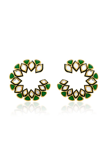 Isharya Begum Haute Evergreen Hoop Earrings jewellery indian designer wear online shopping melange singapore