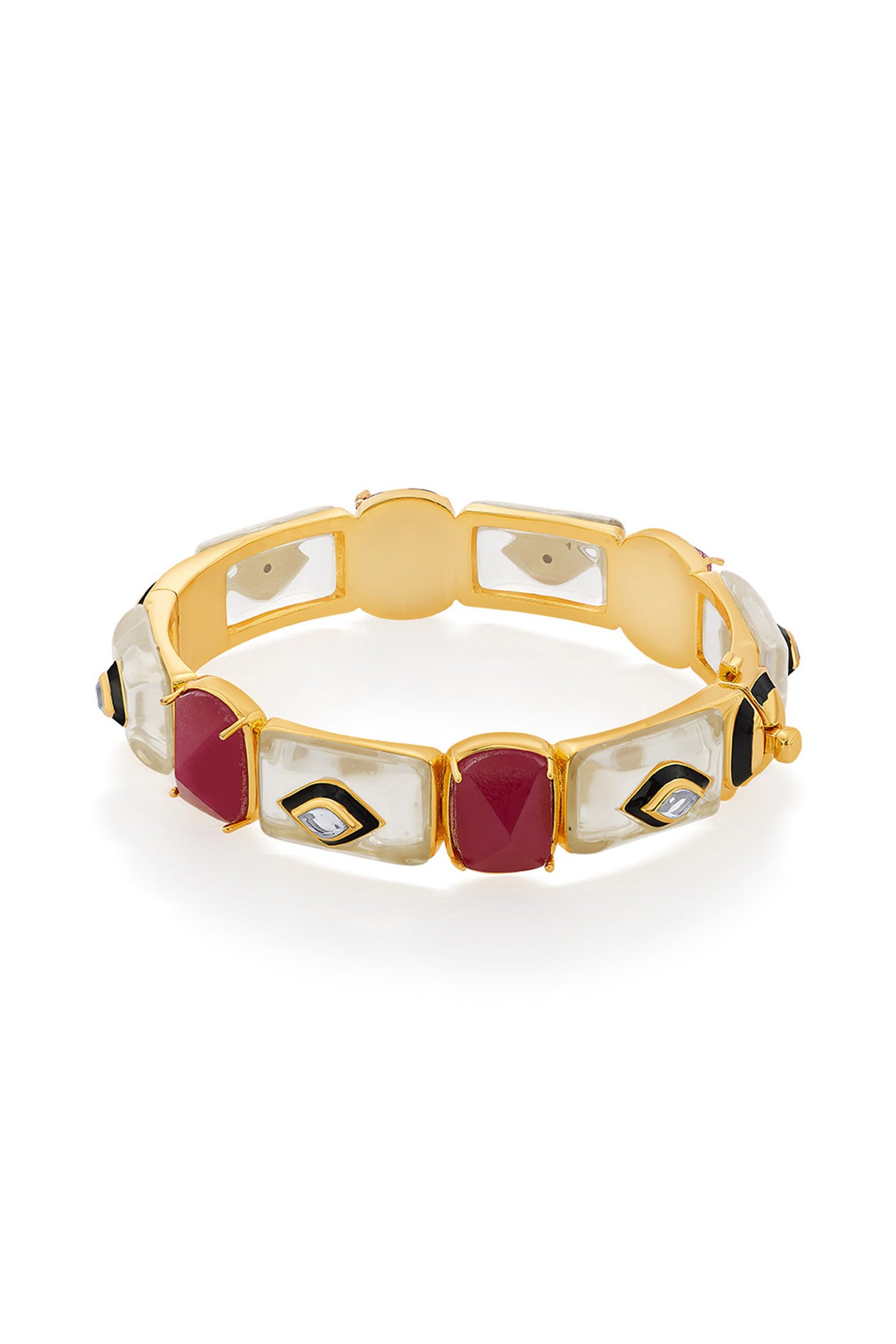 Isharya Begum Haute Pink Mughal Bangle In 18Kt Gold Plated jewellery indian designer wear online shopping melange singapore