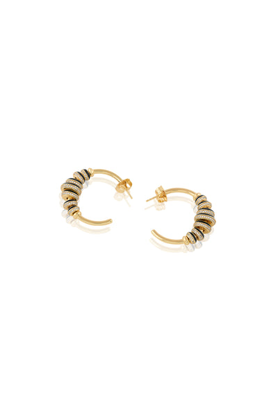 Isharya Black Spiral Hoops 18Kt Gold Plated indian designer wear online shopping melange singapore