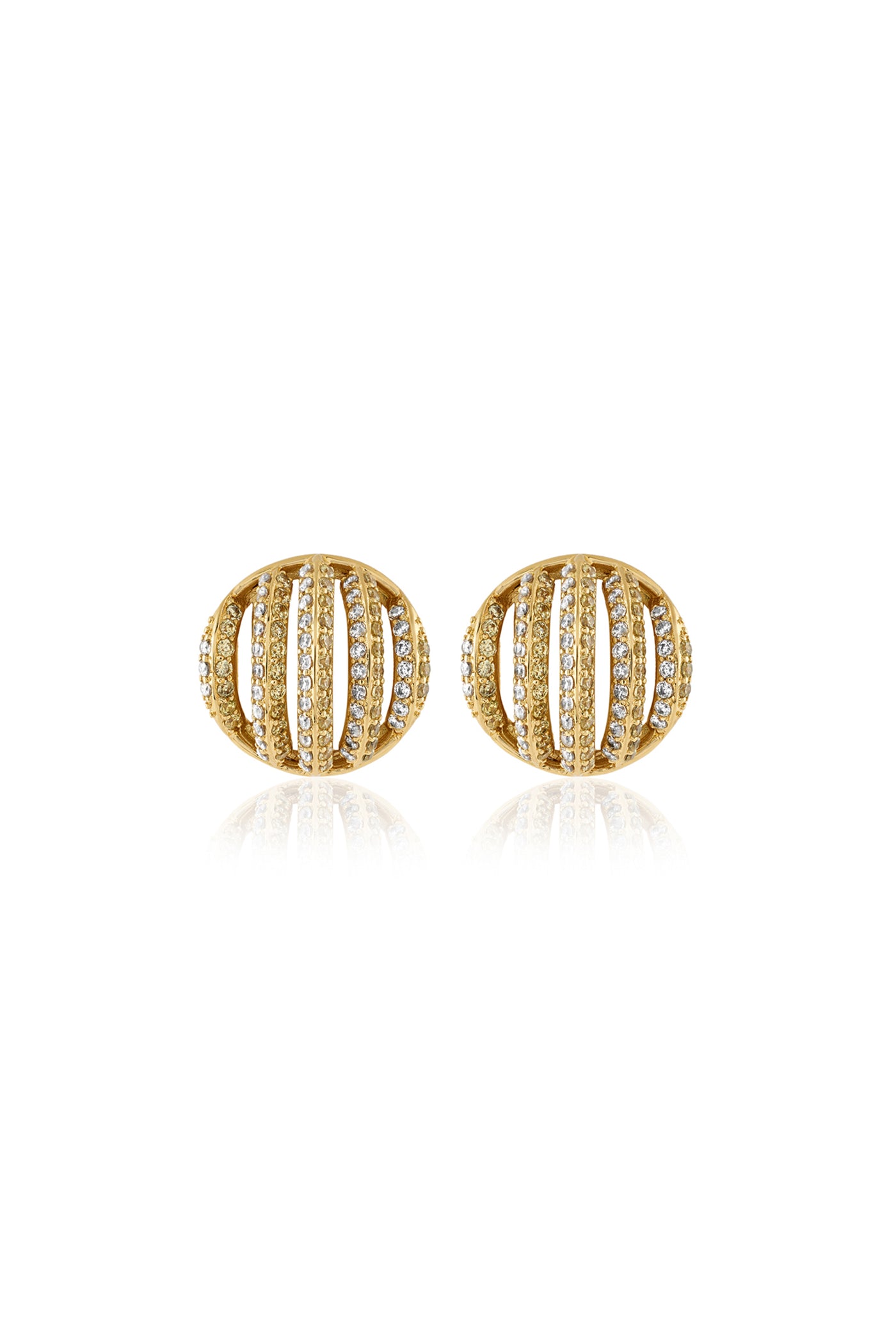 Isharya Bling Button Studs 18Kt Gold Plated indian designer wear online shopping melange singapore