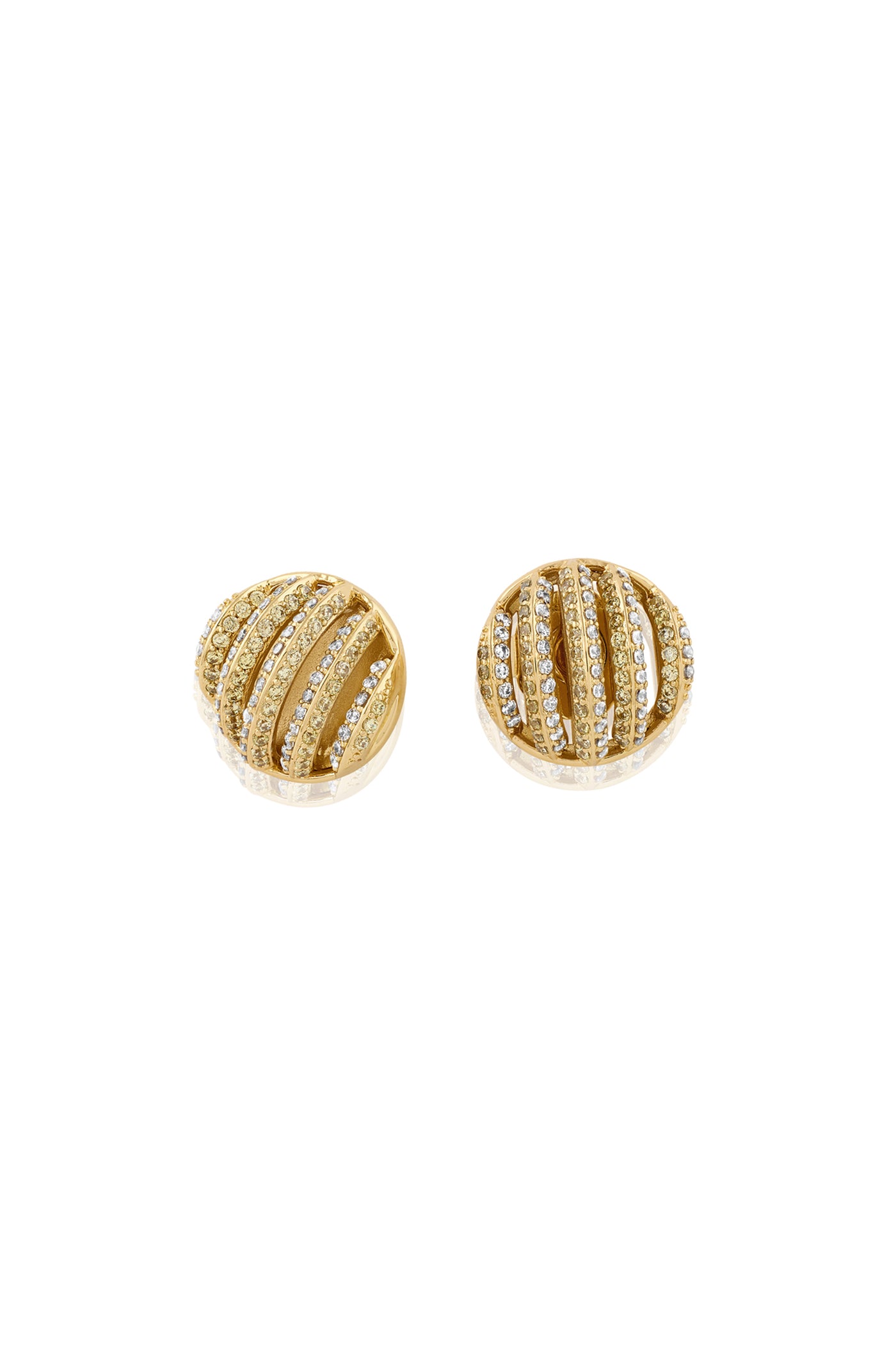 Isharya Bling Button Studs 18Kt Gold Plated indian designer wear online shopping melange singapore