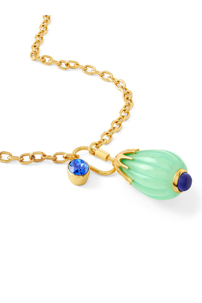 Isharya Blue Corundum Chain Necklace In 18kt Gold Plated indian designer wear online shopping melange singapore