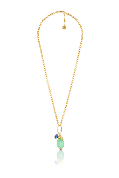 Isharya Blue Corundum Chain Necklace In 18kt Gold Plated indian designer wear online shopping melange singapore