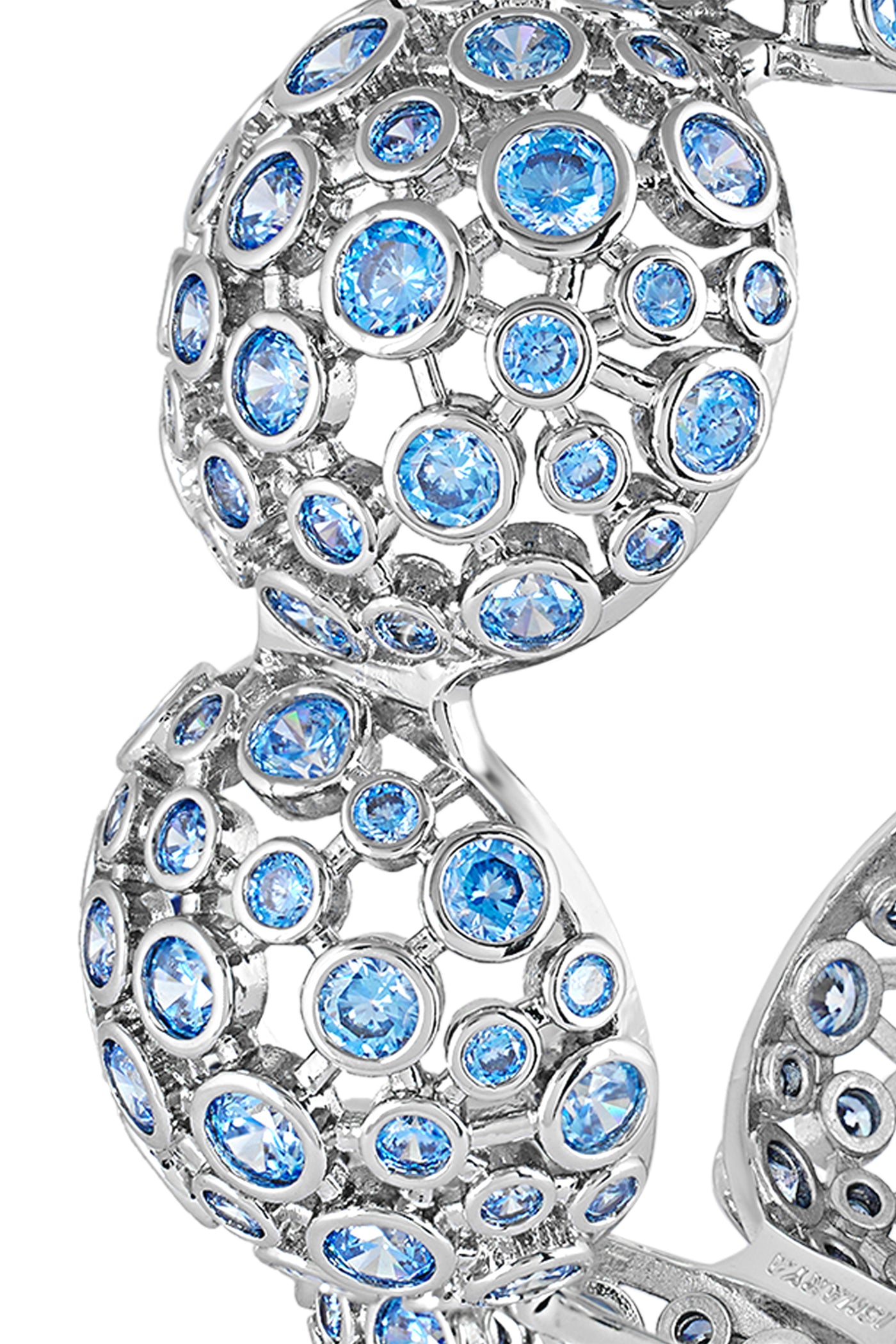 Isharya Blue Crystal Ball Cuff Bracelet In 18Kt Gold Plated indian designer wear online shopping melange singapore
